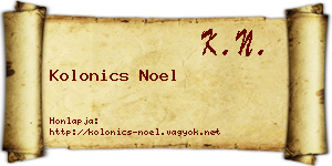 Kolonics Noel névjegykártya
